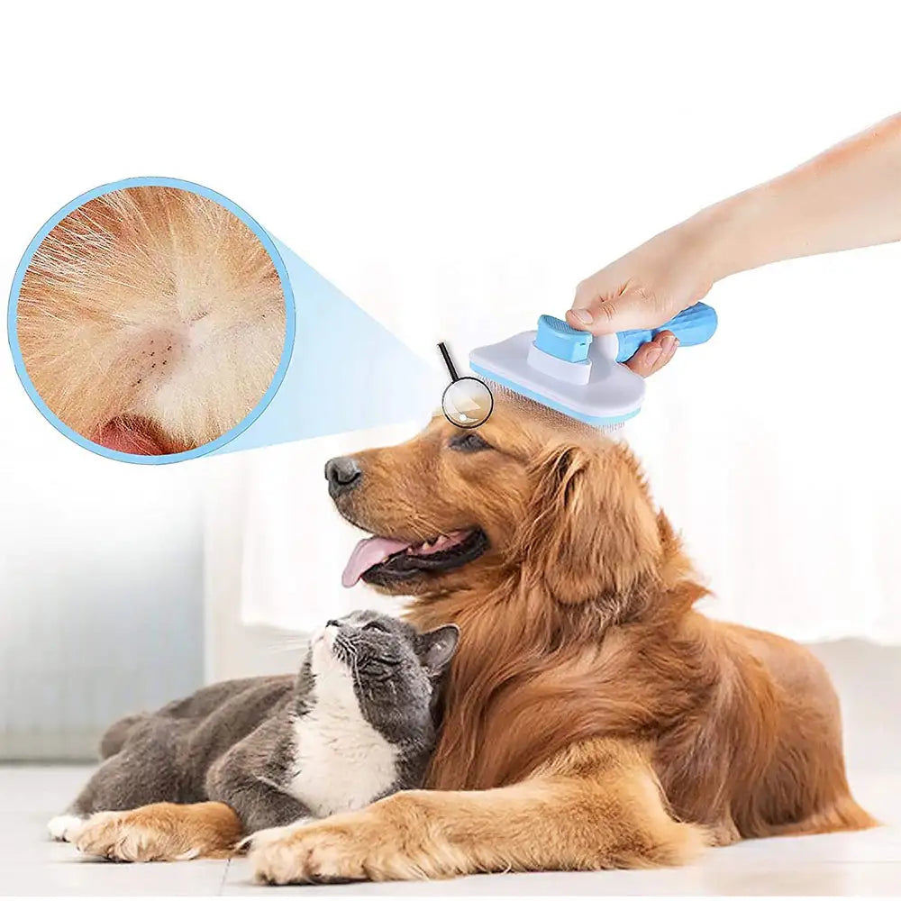 Tierhaar Entfernungs Bürste für Hunde / Katzen Fellpflege Kamm mit Selbstreinigungs Knopf